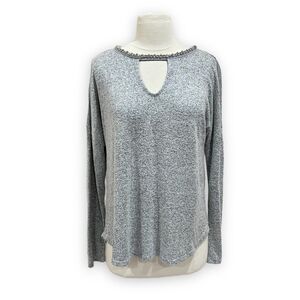 Jennifer Lopez Grey Heather Swing Top with Rhinestones Size Small
